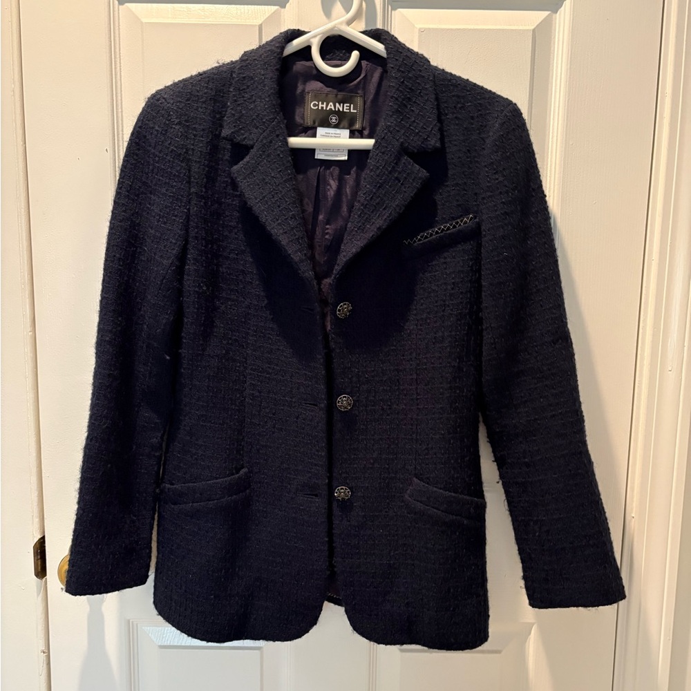 Chanel Navy Boucle Jacket